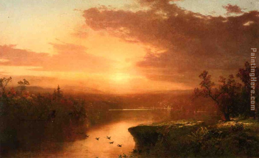 Sunset over Lake George painting - John Frederick Kensett Sunset over Lake George art painting
